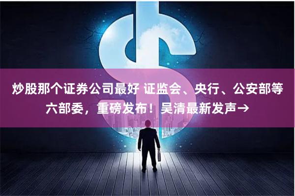 炒股那个证券公司最好 证监会、央行、公安部等六部委，重磅发布！吴清最新发声→