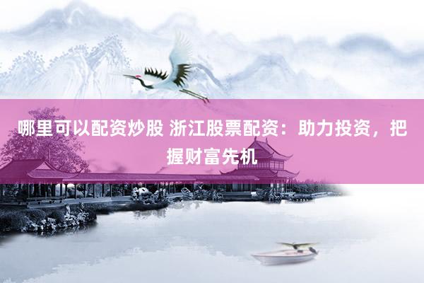 哪里可以配资炒股 浙江股票配资：助力投资，把握财富先机